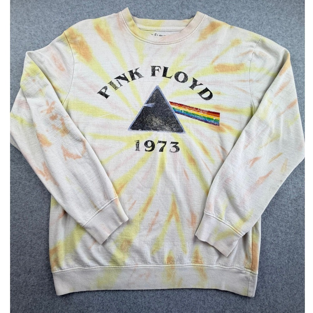 Pink Floyd Tie Dye Sweatshirt Dark Side of the Moon 1973 Graphic Crewneck Medium